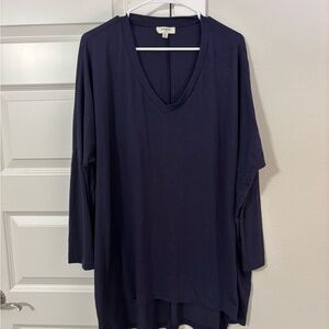 Navy V-Neck Women's Tunic